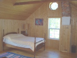 The double bed on the second floor